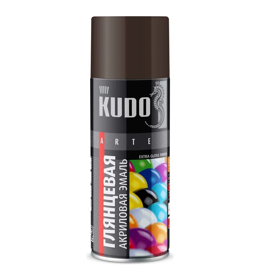 KUDO-A8017 Эмаль коричневая 520мл акрил RAL8017