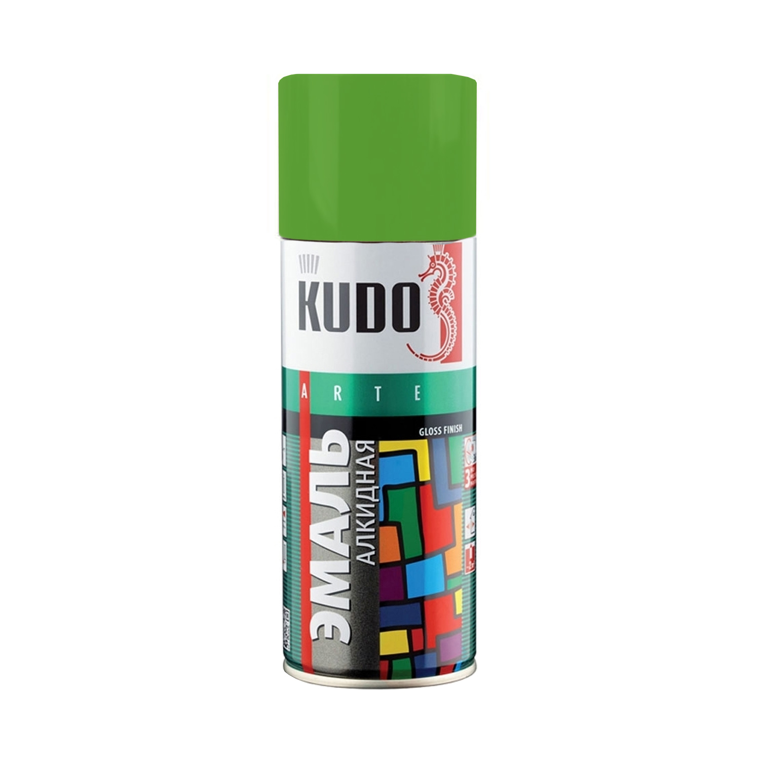 KUDO-10088 Эмаль салатовая 520мл алкидная RAL6018